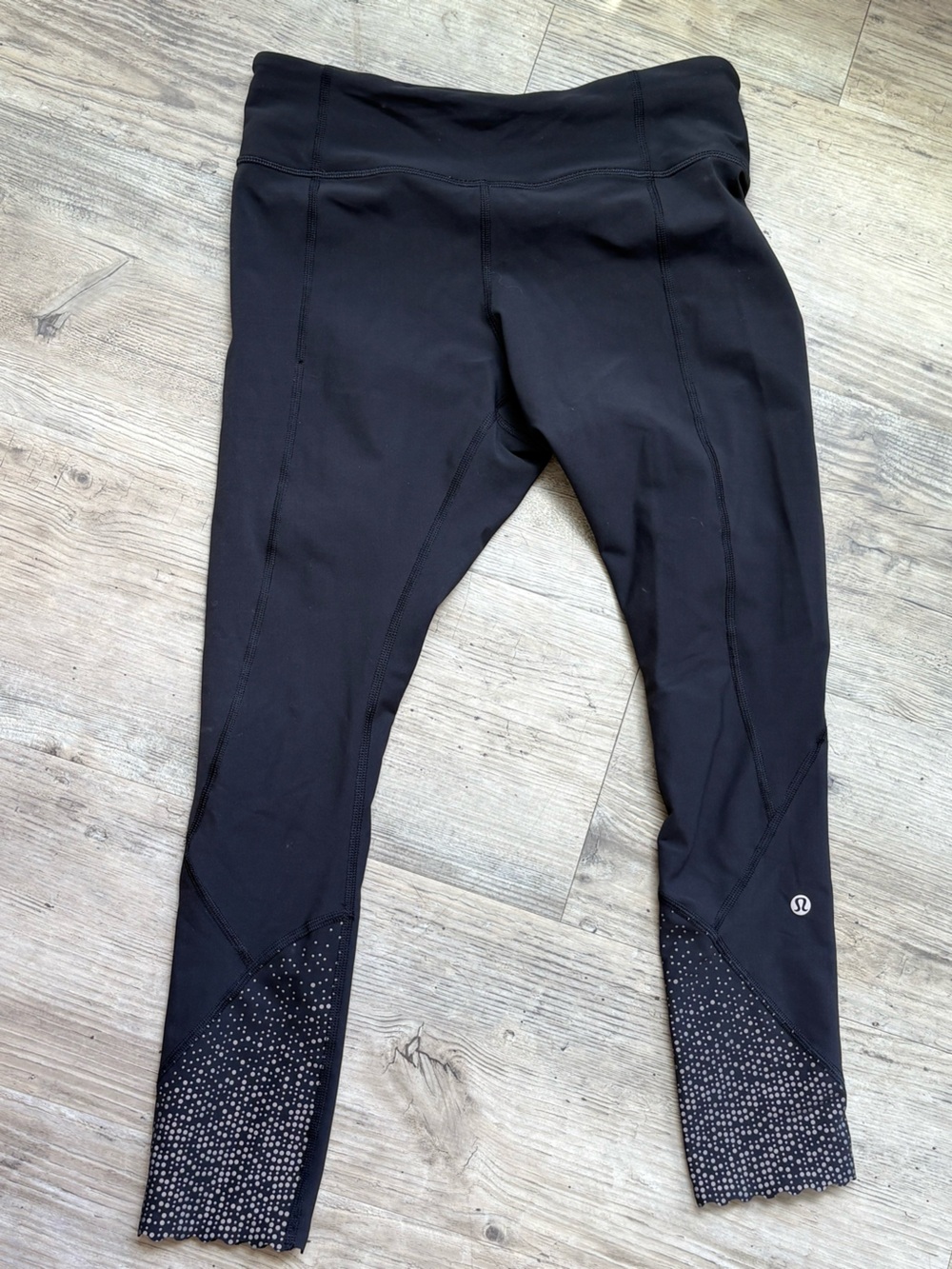 lululemon athletica Black Leggings with Speckled Hem